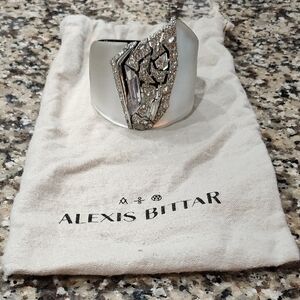 Alexis Bittar Silver Cuff with Crystal Accents